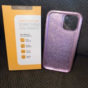 Vooii iPhone 12 Pro Max, glitter case with built-in screen, protector, brand new